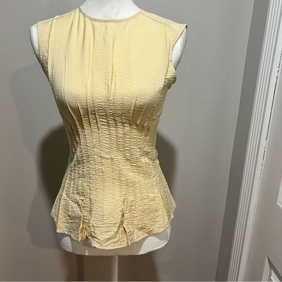 NWT Anthropologie Della Pleated-Waist Shell Top Beige womens size xl oversized - Picture 7 of 8
